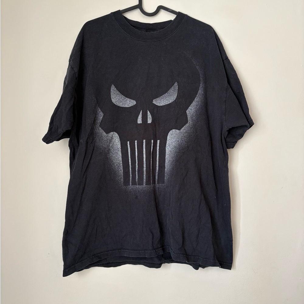 Vintage MAD Engine Marvel punisher Black Skull Graphic Tee men’s XL